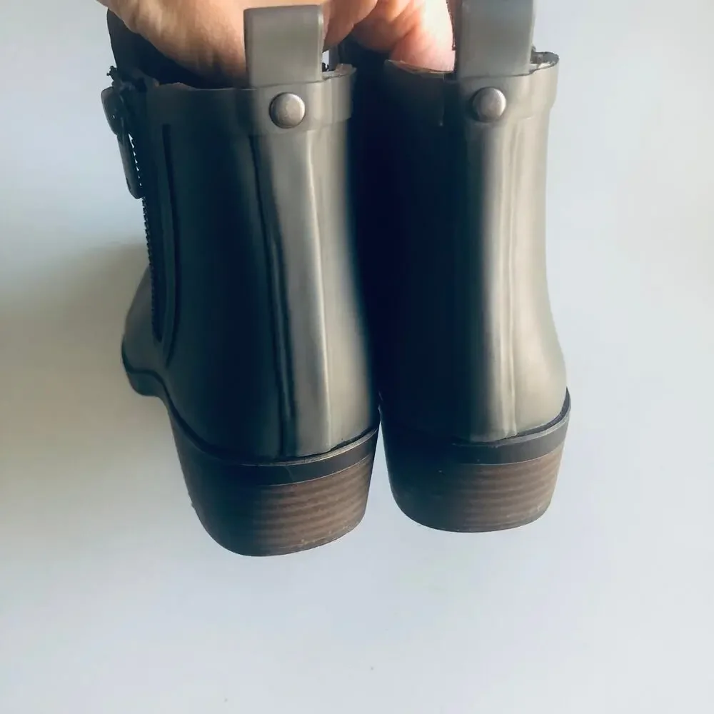 Lucky Brand 'Basel' Women's 8 Rain Boot Gray Ankle Bootie Rubber Outdoor Garden